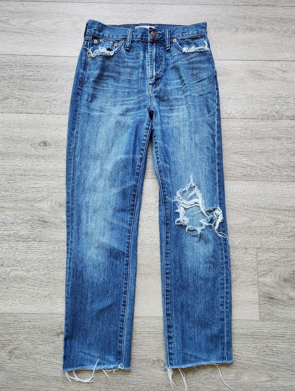 Madewell The Perfect Summer Jean Distressed Raw Hem Destructed Edition Womens 27